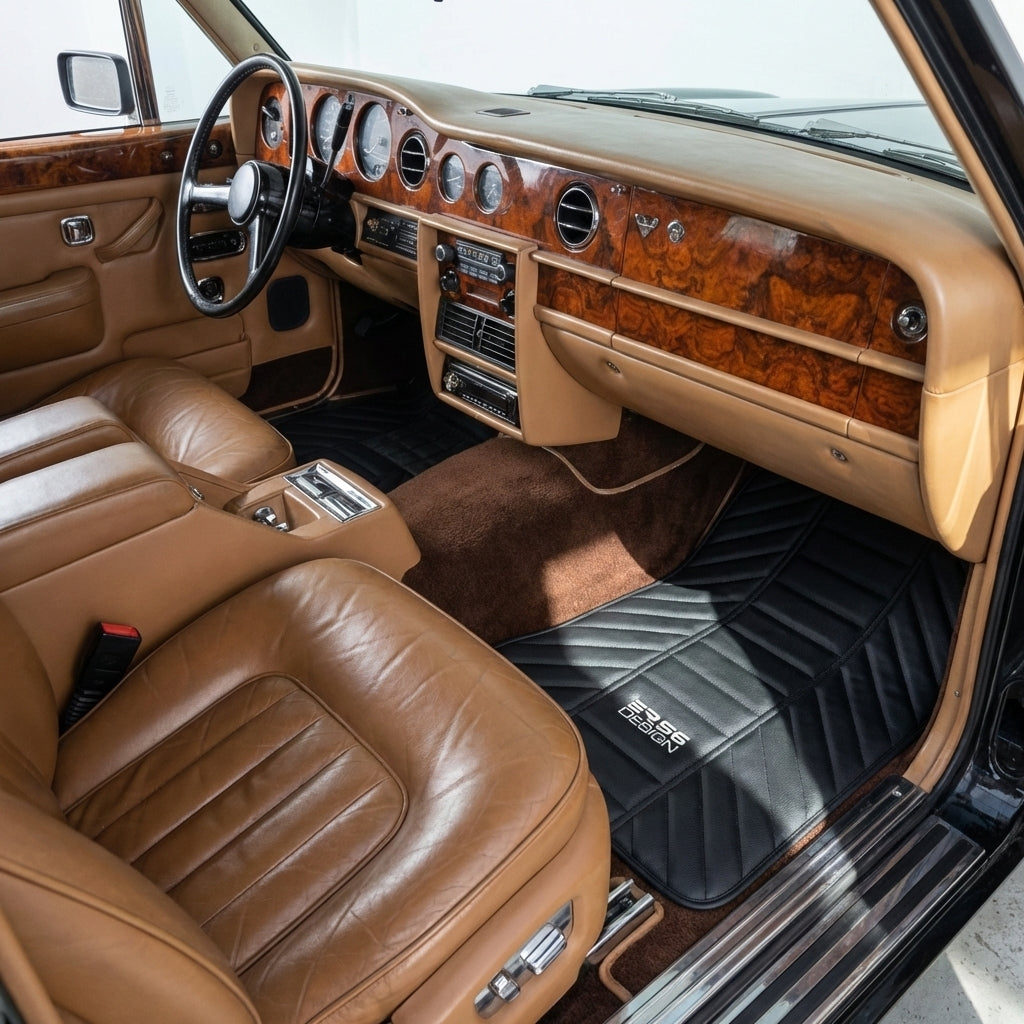 Grüne Leder-Fußmatten für Rolls Royce Black Badge Wraith (2013–2023)