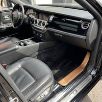 Tapis de voiture noirs pour Rolls Royce Ghost série I (2010-2020) avec cuir doré