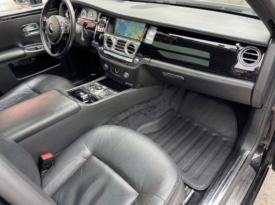 Lederfußmatten für Rolls Royce Black Badge Ghost Serie II (2021-2024) Schwarz