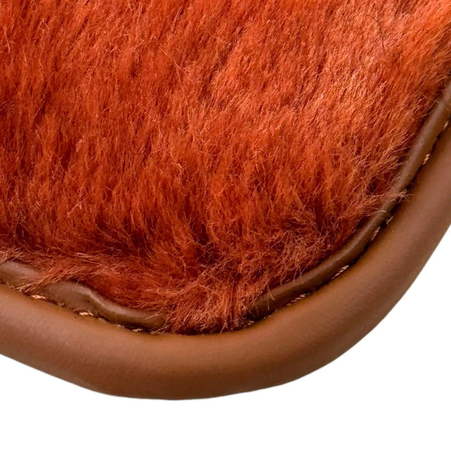 Ginger Color Sheepskin Floor Mats for Rolls-Royce Wraith (2013-2023) - AutoWin