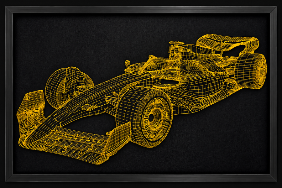 Décoration Murale en Cuir Noir Inspirée de la F1 : Couture
