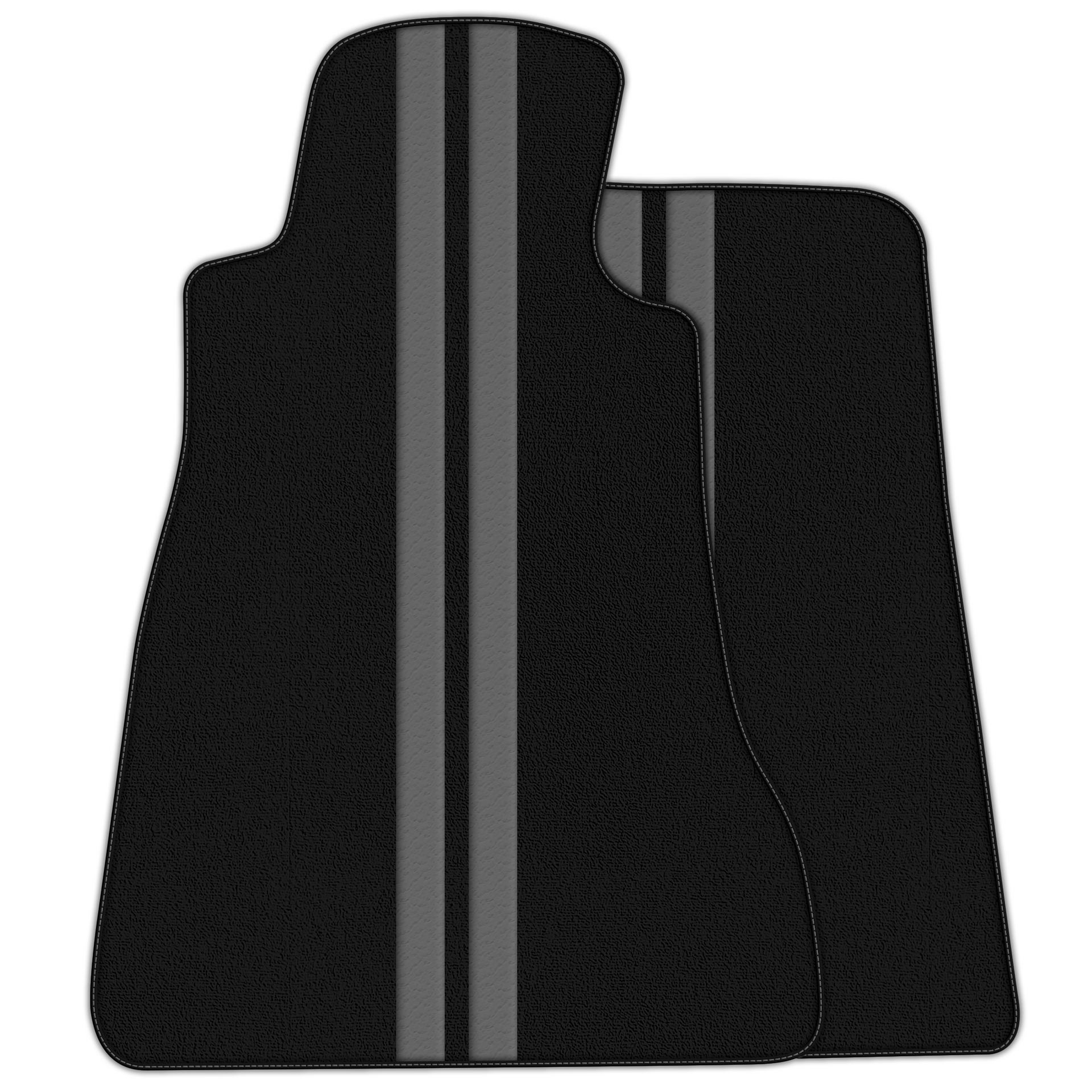 Black Floor Mats with Leather Line for Chevrolet Corvette C6 (2005-2013) - Various Colors