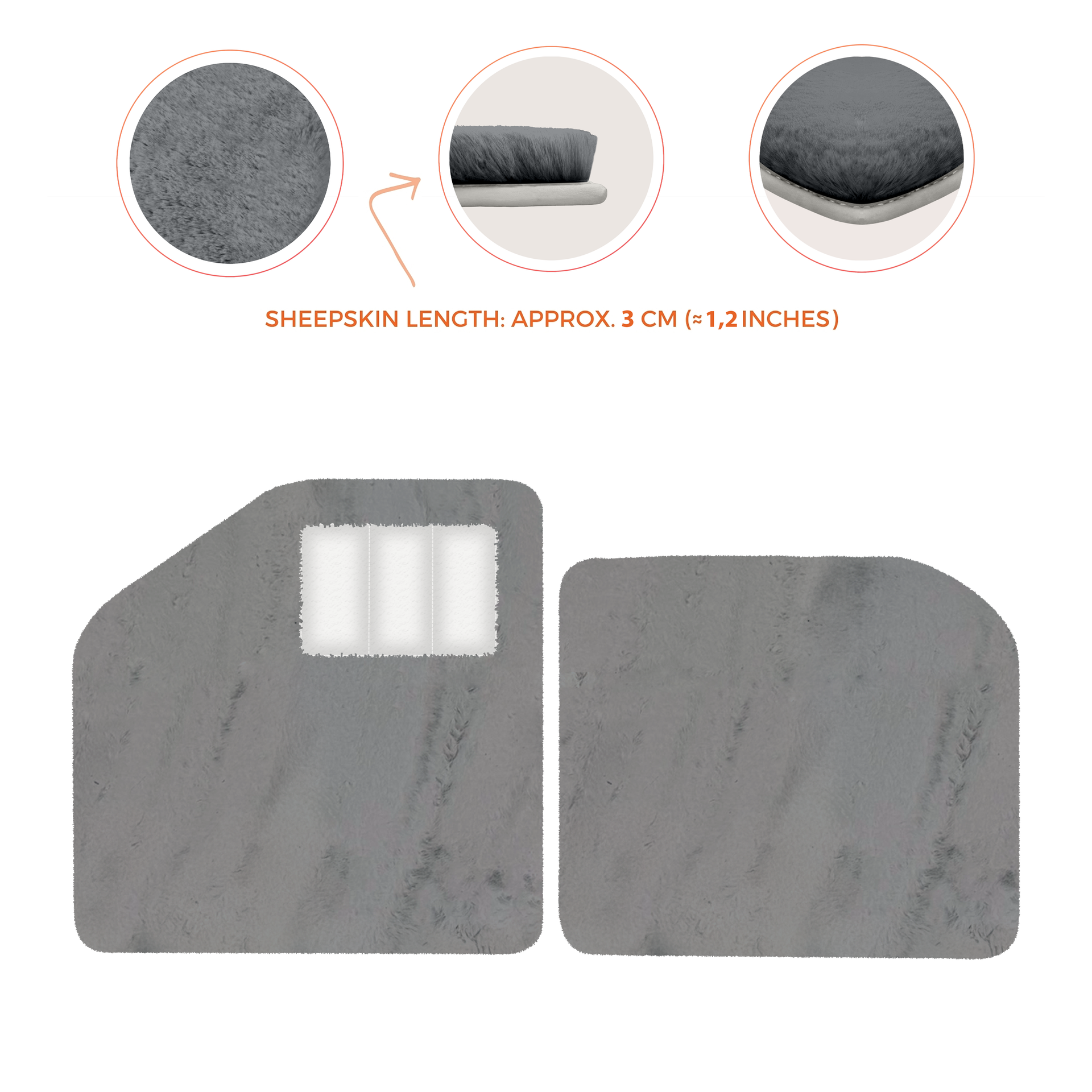 Sheepskin Floor Mats for Aston Martin Vulcan (2015-2016) Track Car - Luxury