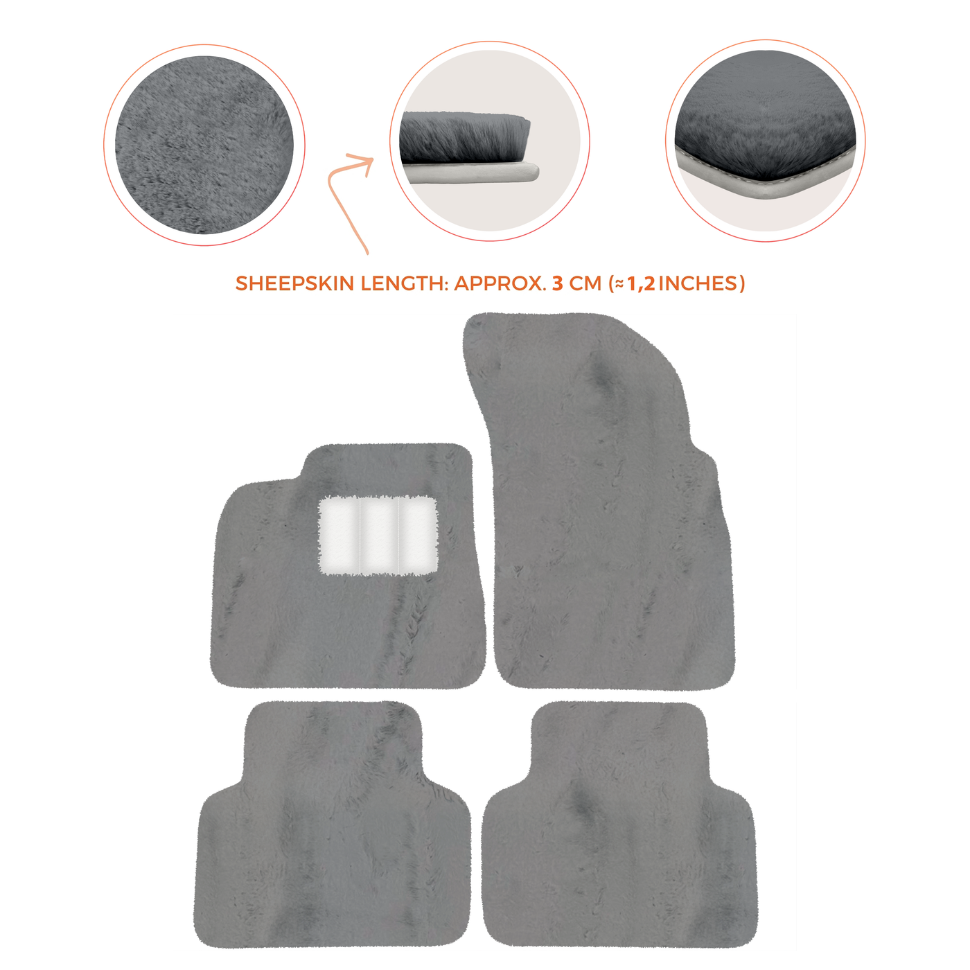 Premium Sheepskin Floor Mats for Lamborghini Countach 1974-1990