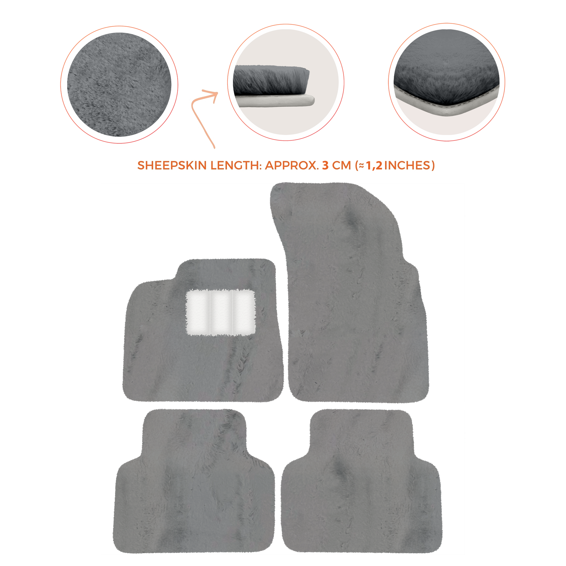 Premium Sheepskin Floor Mats for Lamborghini Countach 1974-1990