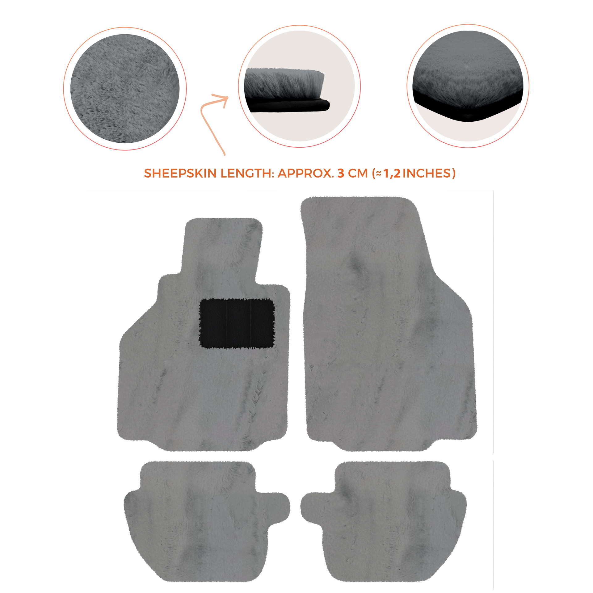 Premium Luxury Sheepskin Floor Mats for Ferrari Roma (2021-2024)