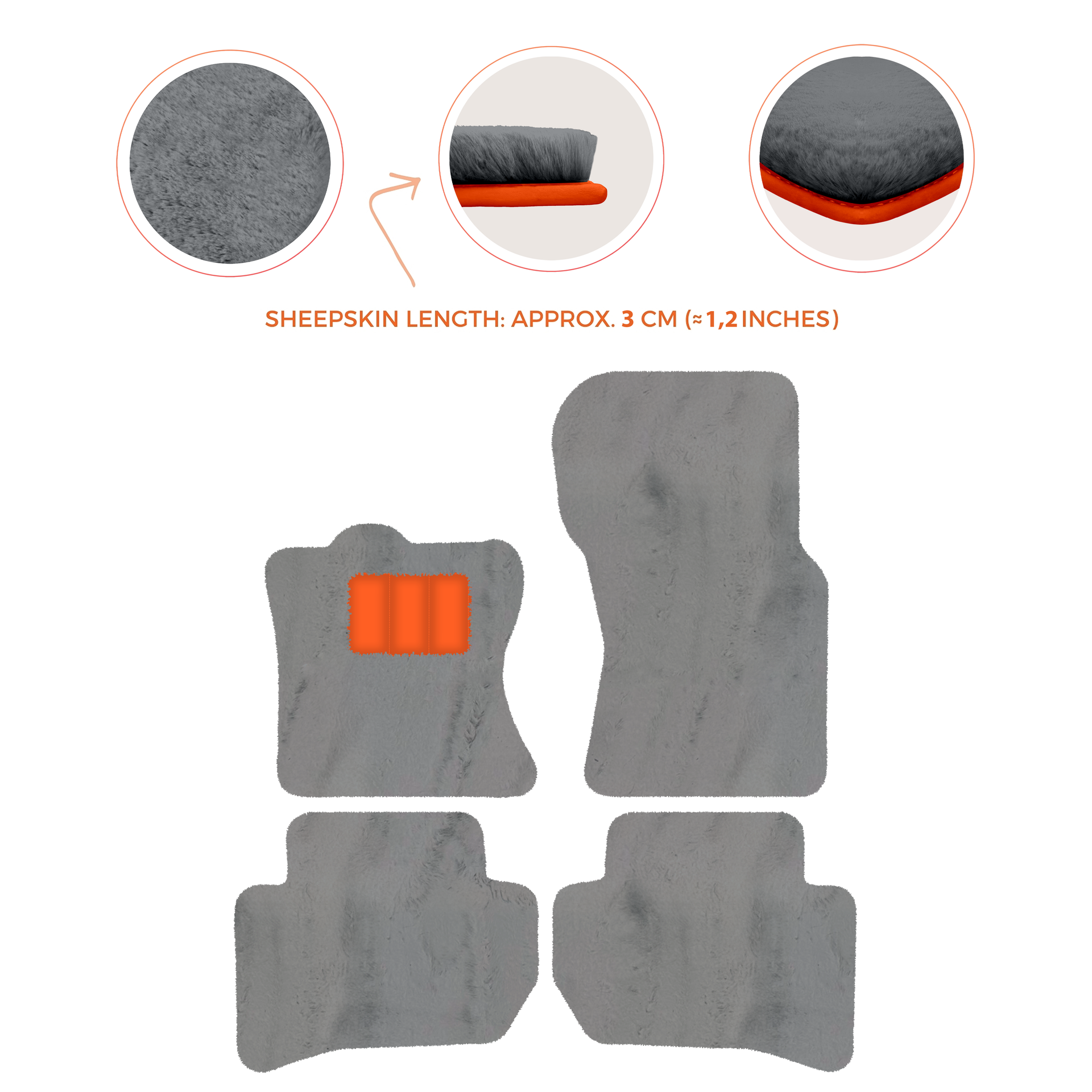 Premium Sheepskin Floor Mats for 2010-2013 Range Rover Sport