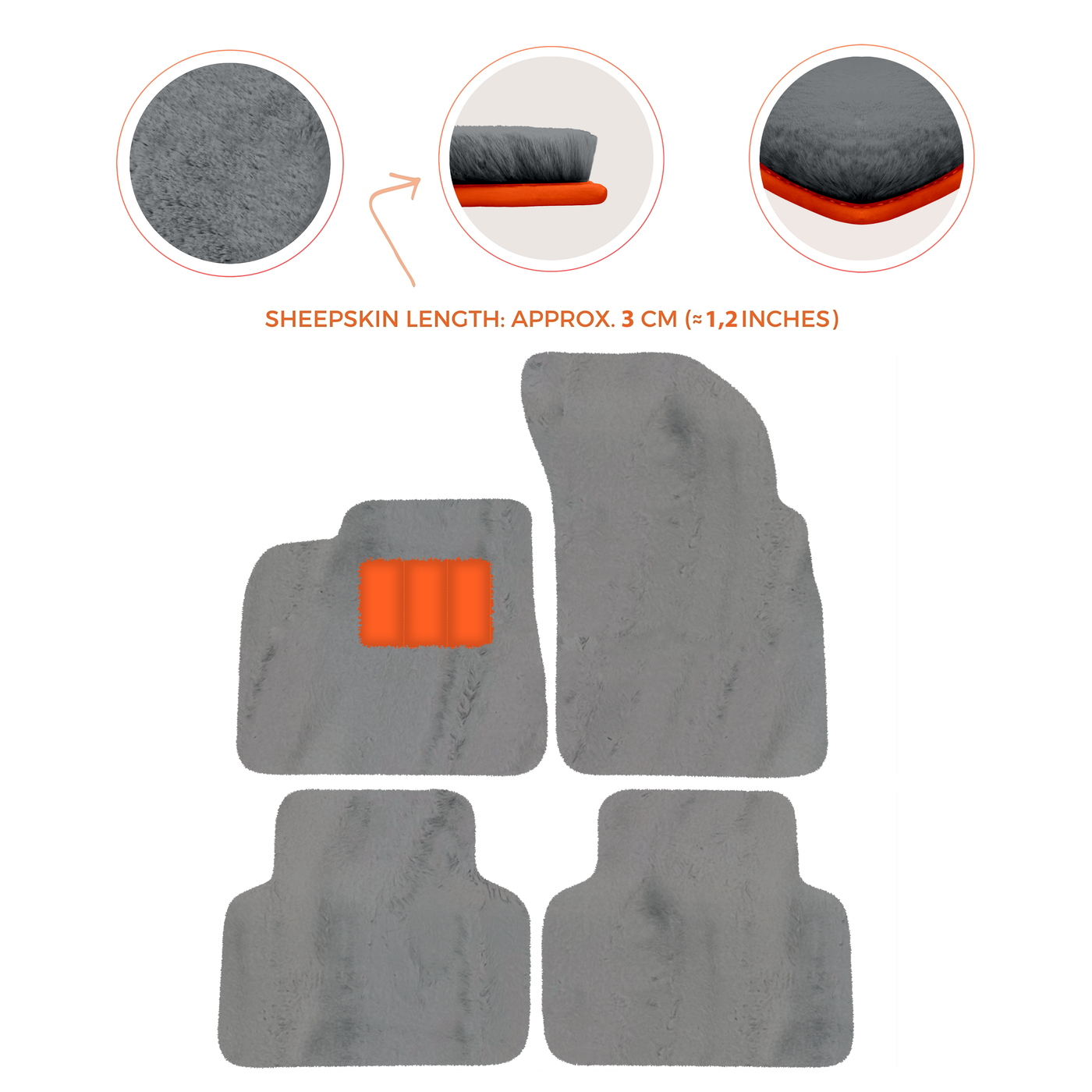 Premium Sheepskin Floor Mats for Lamborghini Countach 1974-1990