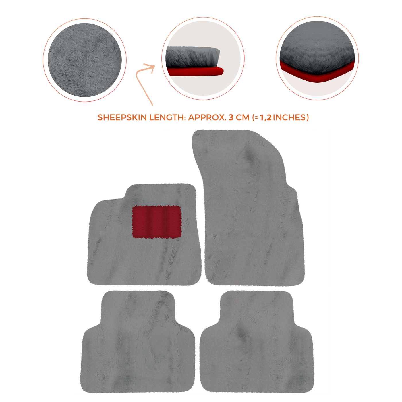 Premium Sheepskin Floor Mats for Lamborghini Countach 1974-1990