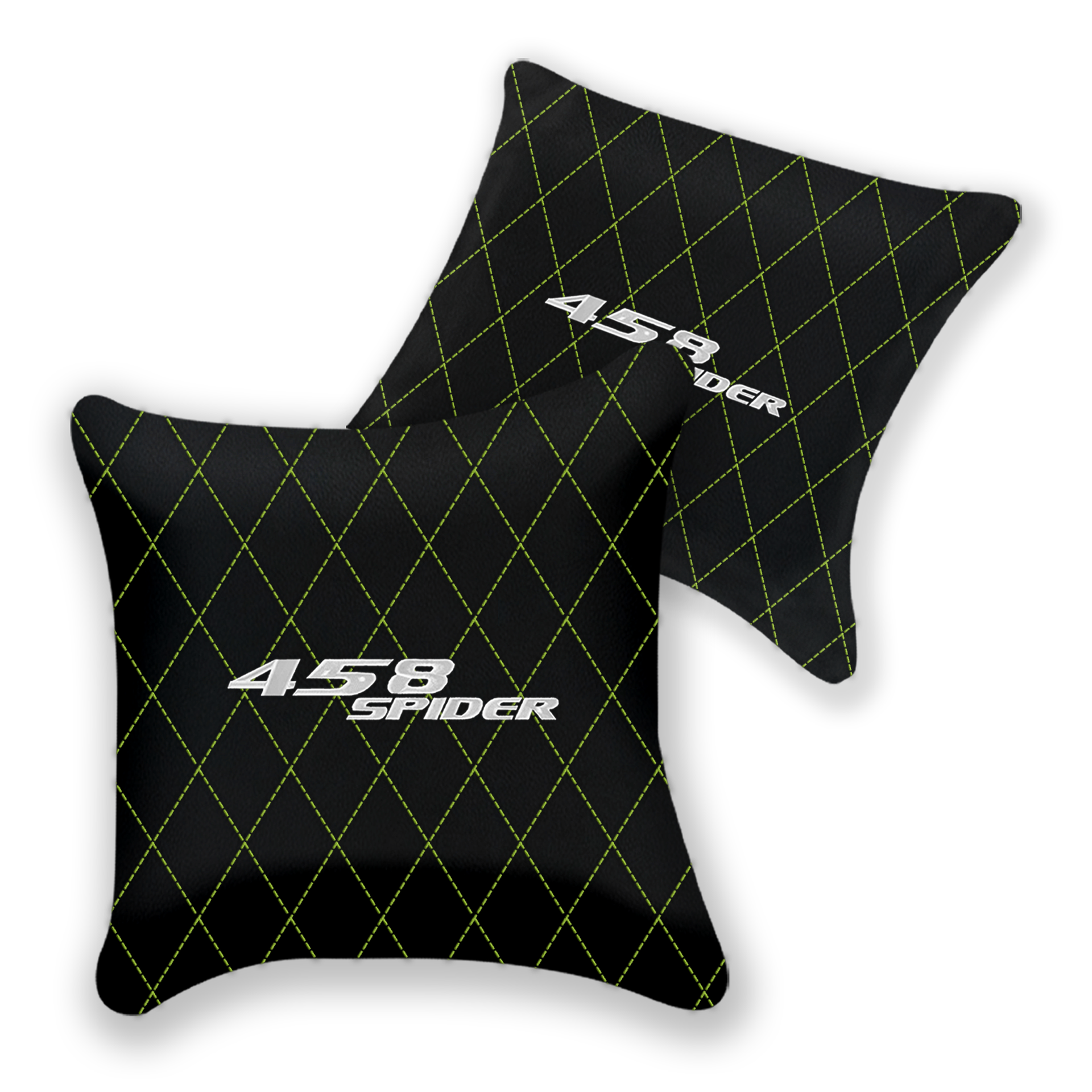 Customizable Black Leather Pillows Set for Ferrari 458 (2012-2015)