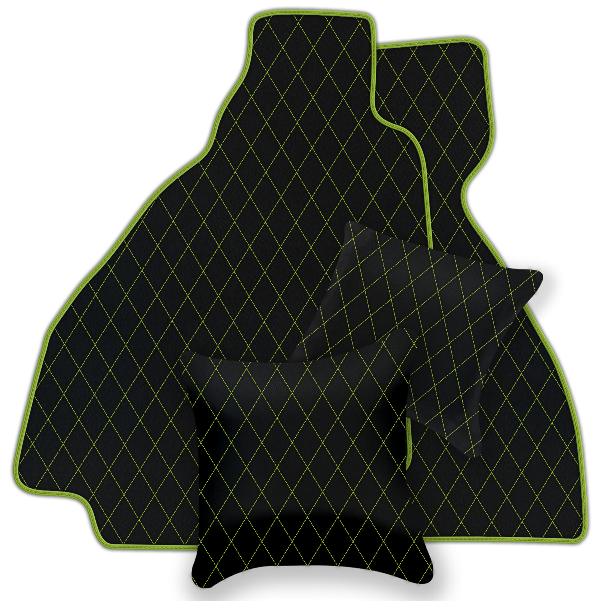 Premium Black Leather Floor Mats for Ferrari Enzo (2002-2004)