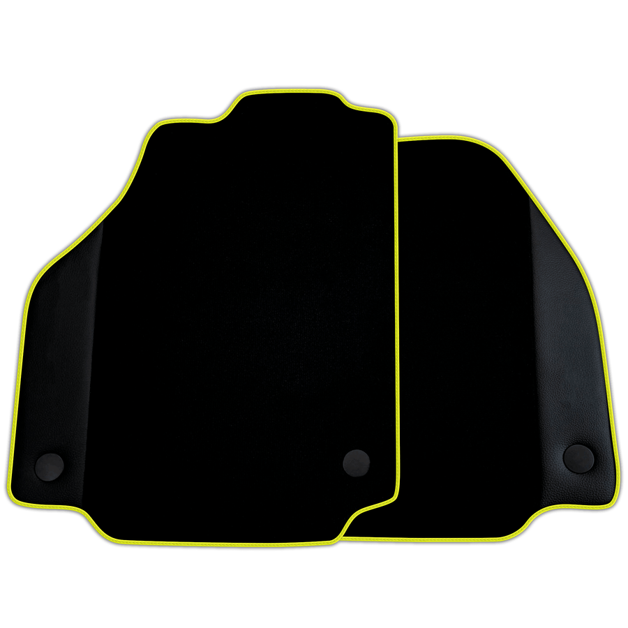 Custom Black Floor Mats for Ferrari F8 Spider (2019-2023) with Leather