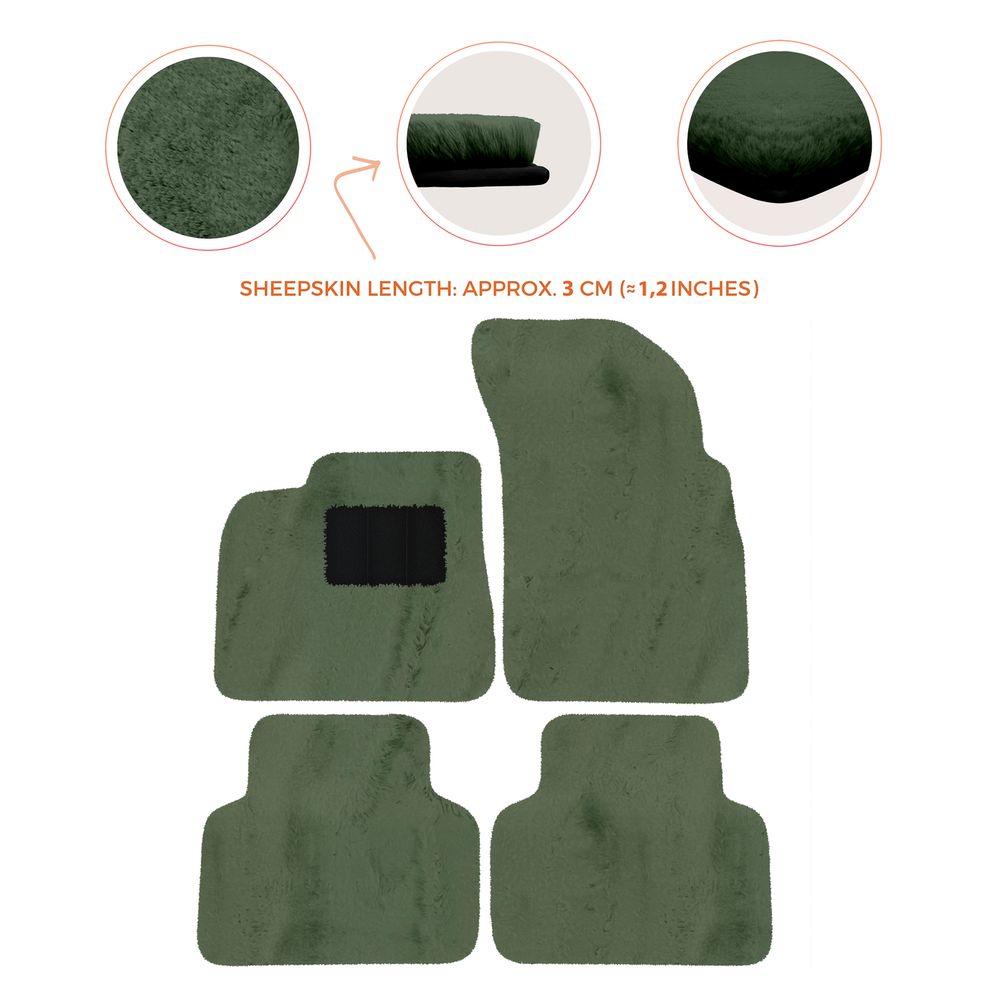 Premium Sheepskin Floor Mats for Lamborghini Countach 1974-1990