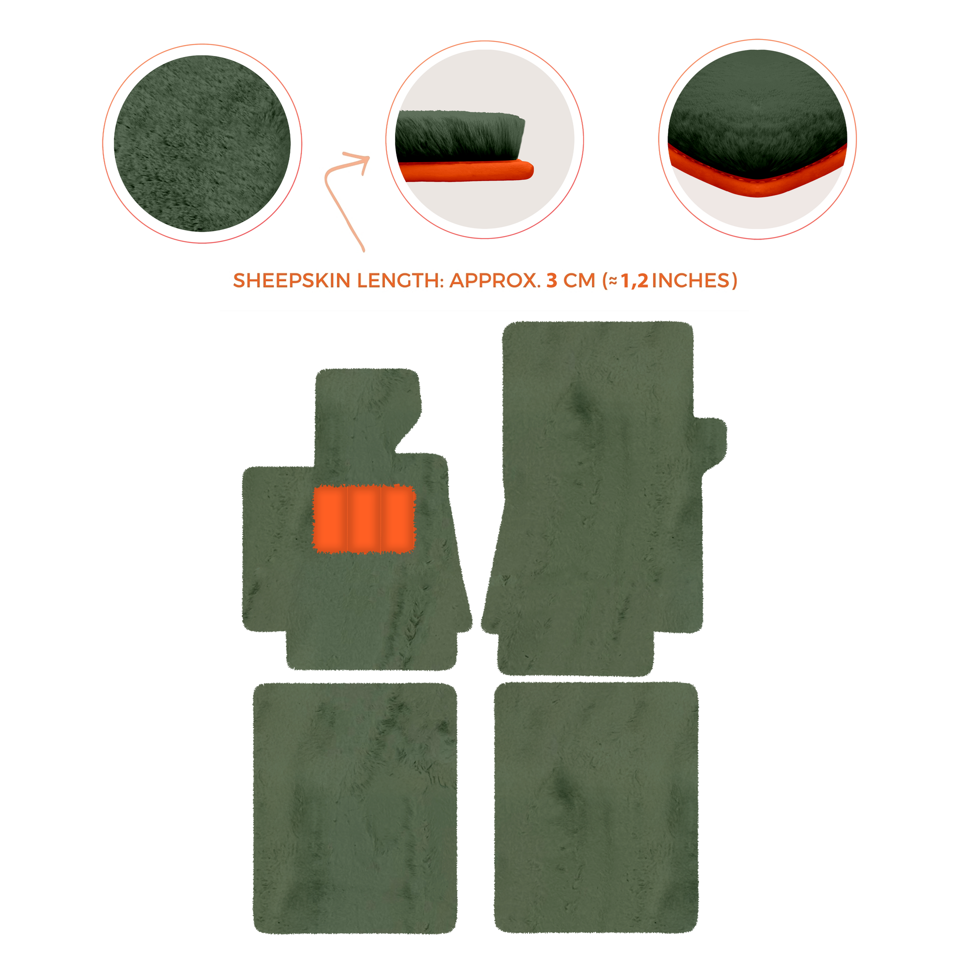 Luxurious Premium Sheepskin Floor Mats for Bentley Arnage (1998-2009)