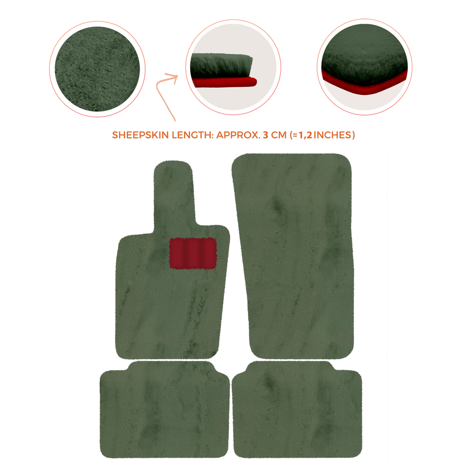 Luxury Sheepskin Floor Mats for Porsche Panamera (2017-2023)