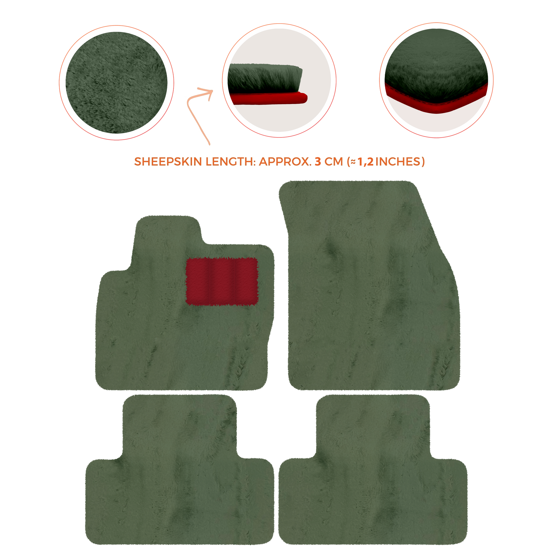 Premium Sheepskin Floor Mats for Range Rover Vehicles (2012-2022)