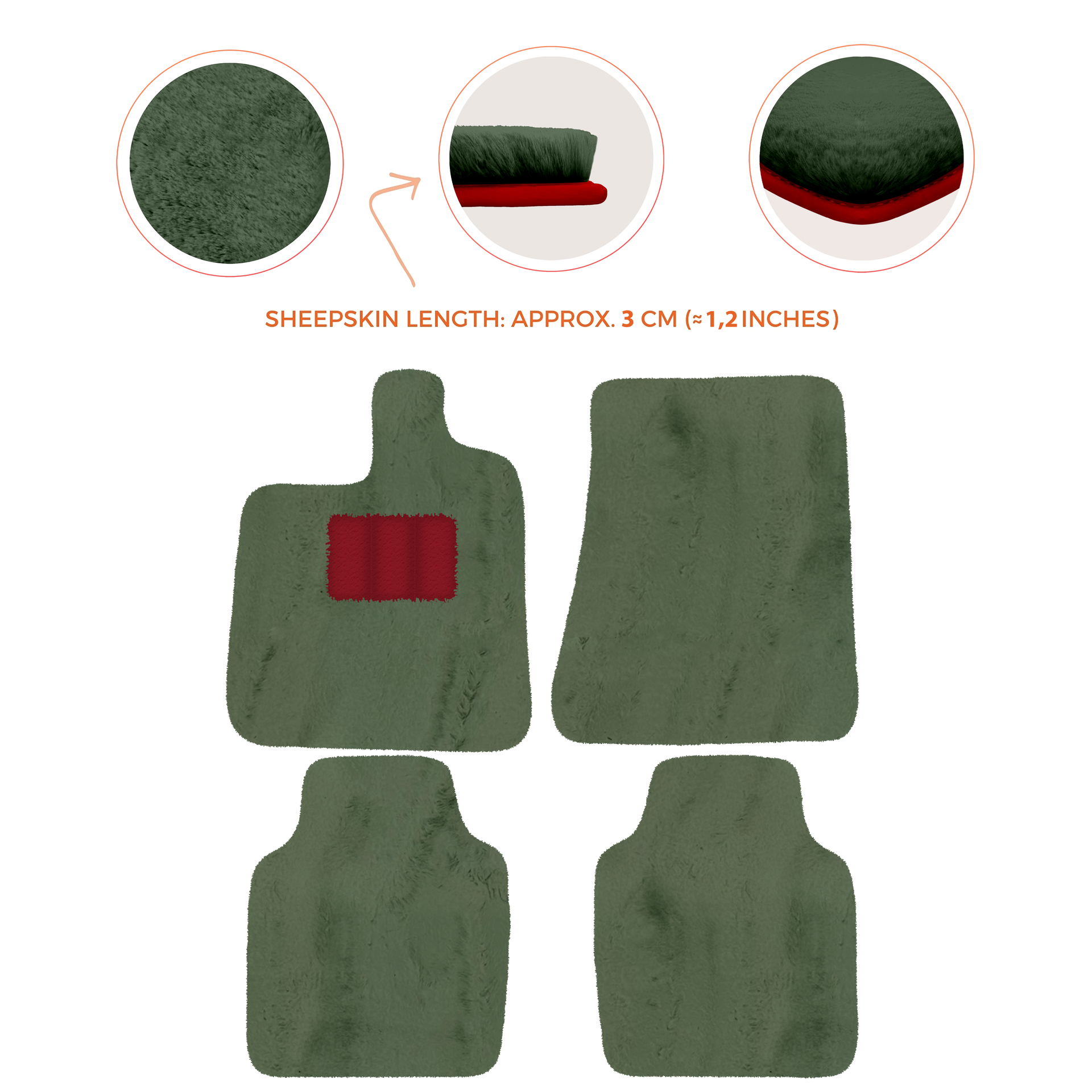 Premium Luxury Sheepskin Floor Mats for Ferrari Roma (2021-2024)