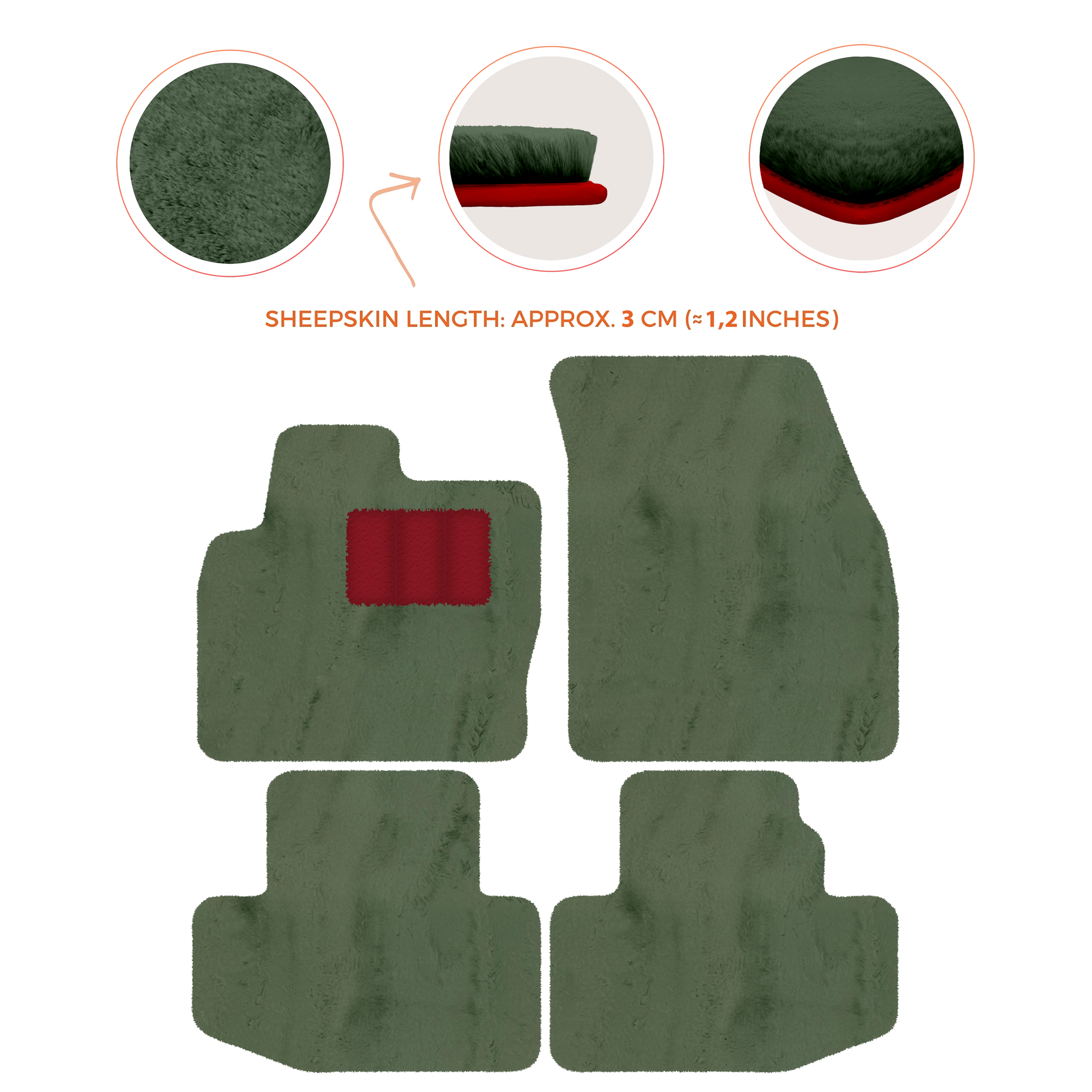 Luxury Sheepskin Floor Mats for Range Rover Sport L460 (2022-2024)