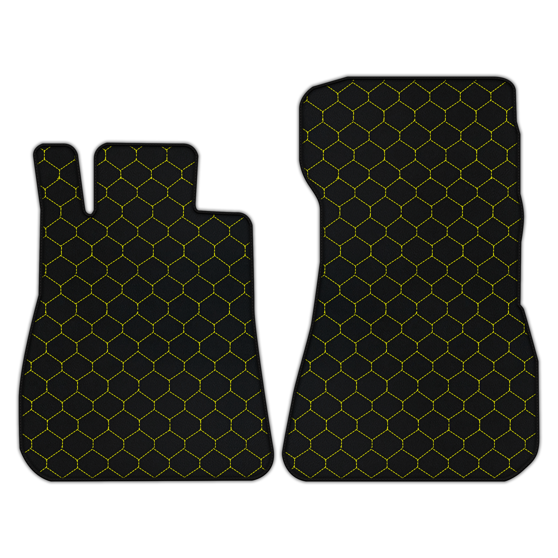 Customizable Leather Floor Mats with Hex Pattern for Mercedes Benz AMG GT