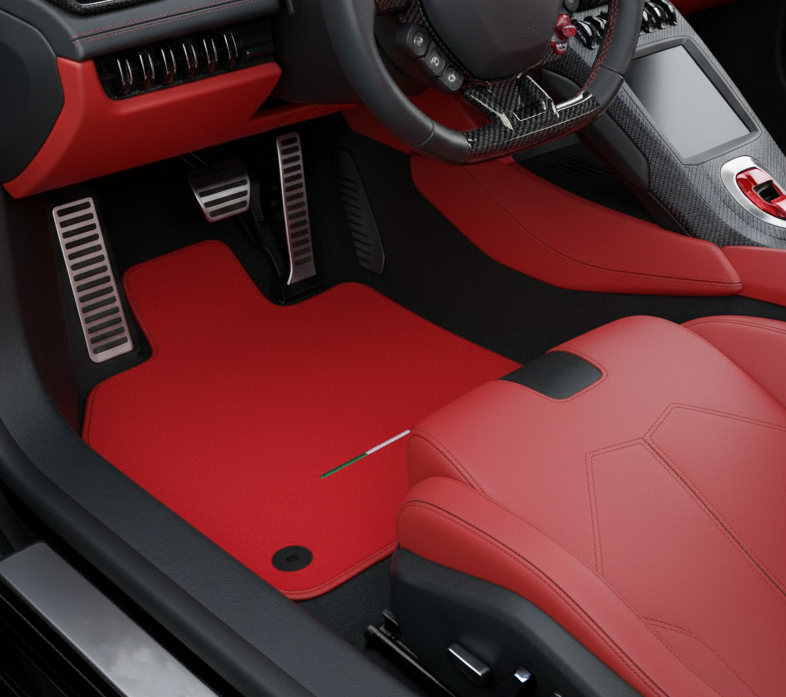 Custom Red Floor Mats for Lamborghini Huracan EVO (2019-2024)