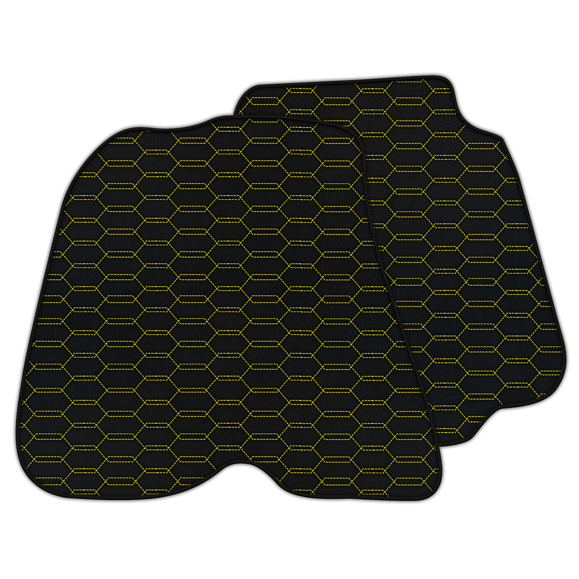 Customizable Leather Floor Mats with Interlaced Hex Pattern for Ferrari F12 Berlinetta (2012-2022)