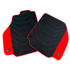 Black Alcantara Floor Mats for Ferrari 488 GTB (2016-2022) with Red Alcantara Accents