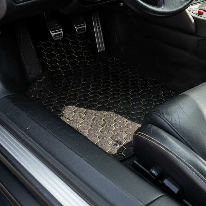Tapis de voiture en cuir personnalisables avec motif de diamant unique pour Lamborghini Diablo (1990-2001) - AutoWin