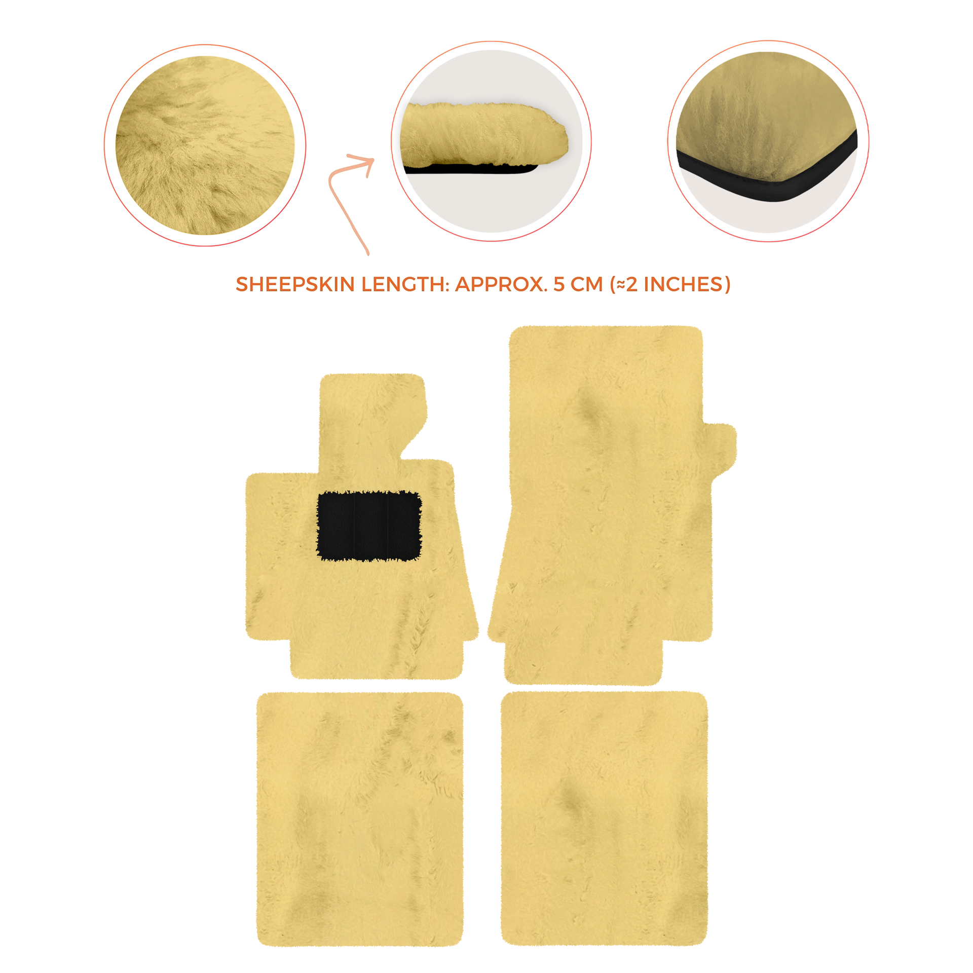 Luxurious Premium Sheepskin Floor Mats for Bentley Arnage (1998-2009)