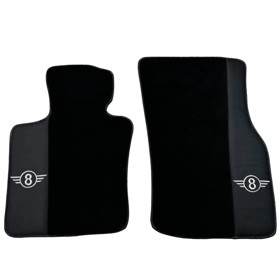 Black Floor Mats for Mini Cooper / One F56 3-doors (2014-2023) with Leather - AutoWin