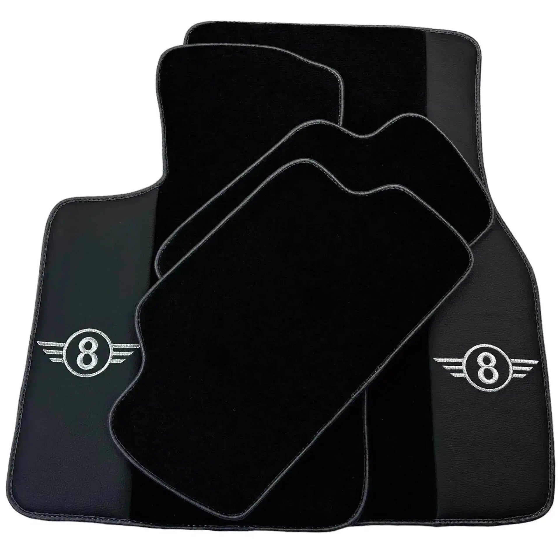Black Floor Mats for Mini Cooper / One R50 (2001-2007) with Gray Trim - AutoWin