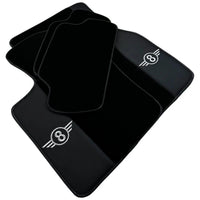 Black Floor Mats for Mini Cooper / One R50 (2001-2007) with Leather - AutoWin