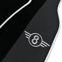 Black Floor Mats for Mini Cooper / One R50 (2001-2007) with Leather | White Trim - AutoWin