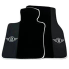 Black Floor Mats for Mini Cooper / One R53 (2001-2007) Cooper S with Leather | White Trim - AutoWin