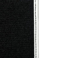 Black Floor Mats for Mini Cooper / One R56 (2007-2014) with Leather | White Trim - AutoWin