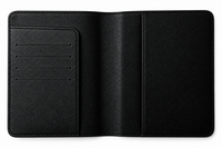 Porte-passeport AutoWin en cuir noir avec logo doré