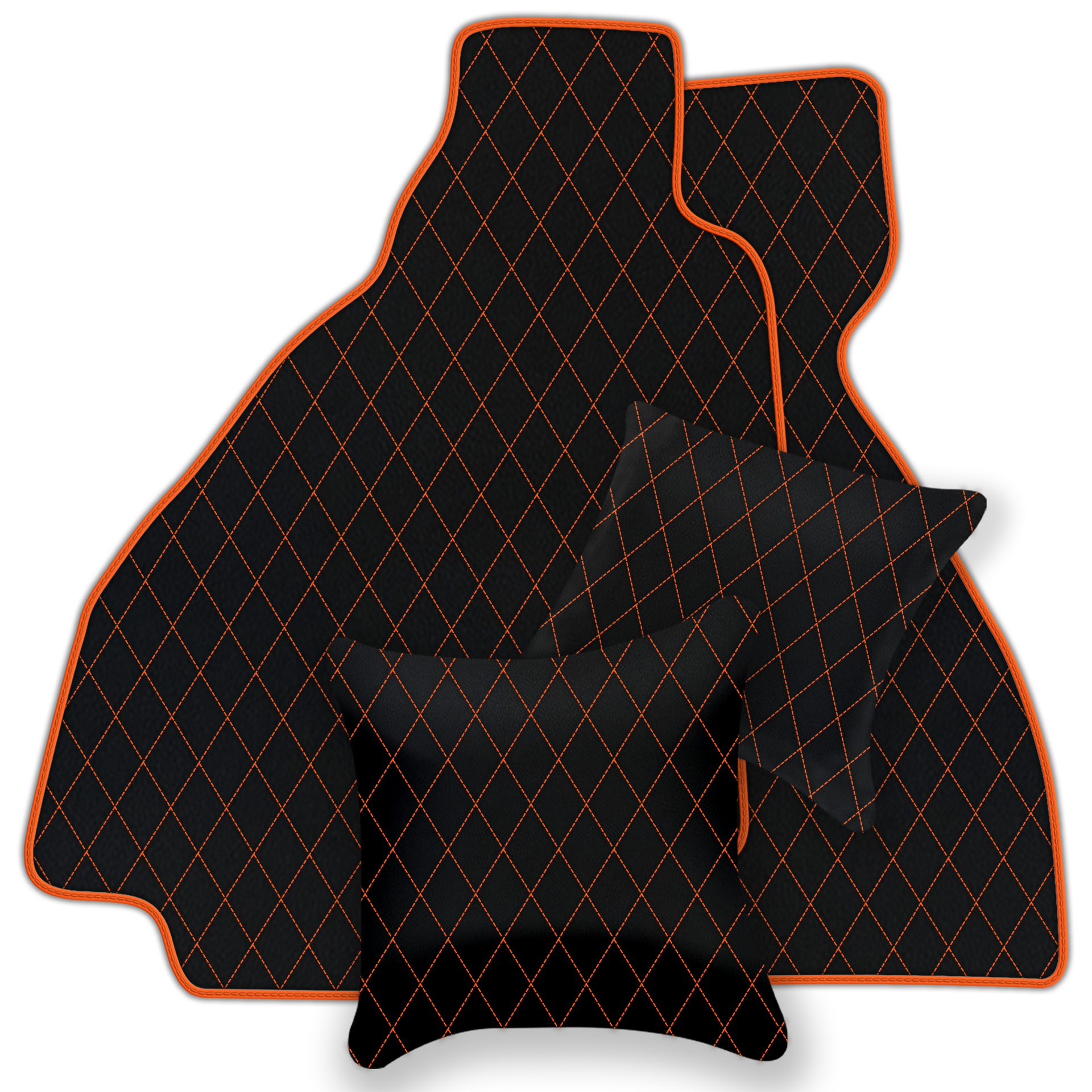 Premium Black Leather Floor Mats for Ferrari Enzo (2002-2004)