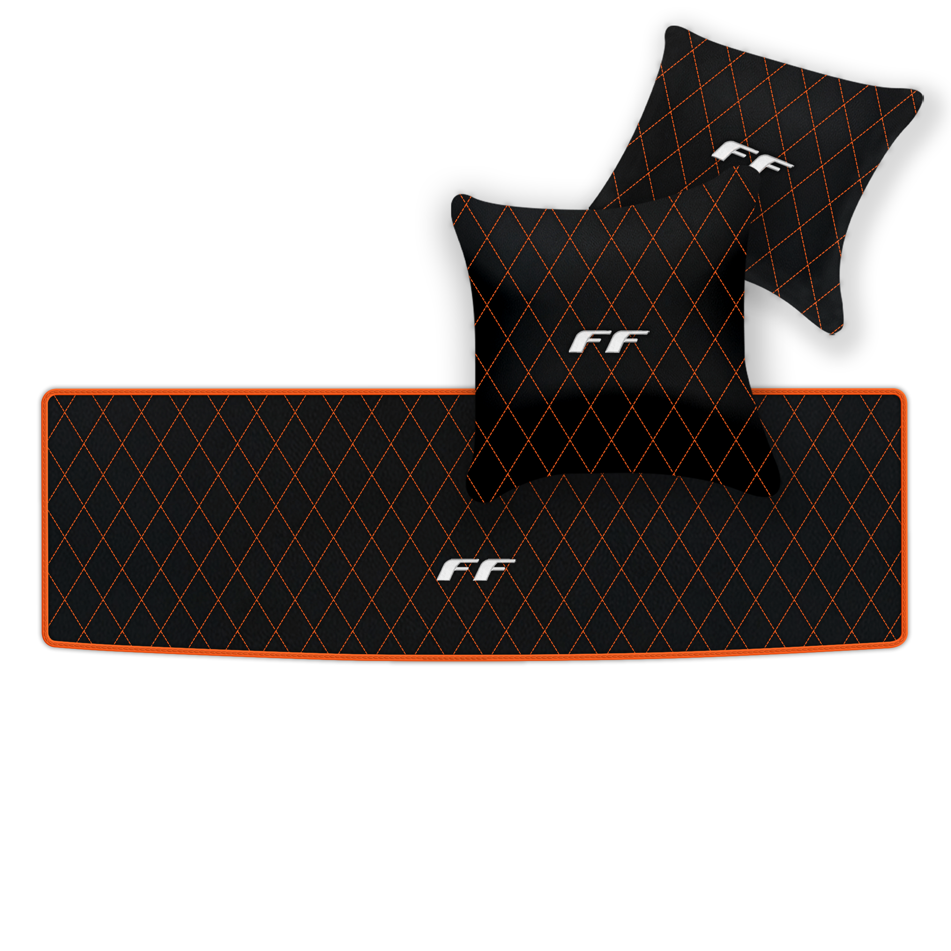 Luxury Black Leather Floor Mats for Ferrari Roma (2021-2024)