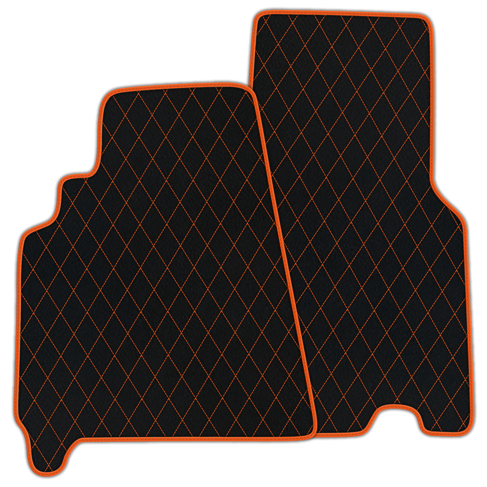 Black Leather Floor Mats for Ferrari 550 Maranello (1996-2002) with Single Diamond Pattern | Full Set Option - AutoWin