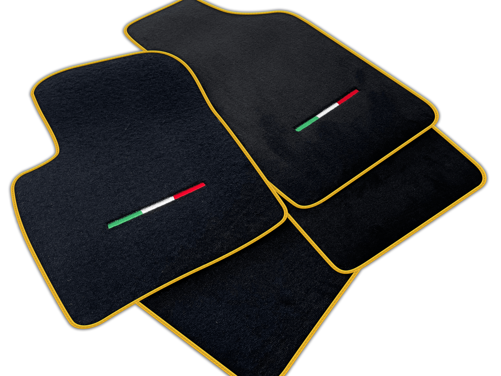 Italian Edition Black Floor Mats for Fiat 500 (2015-2020)