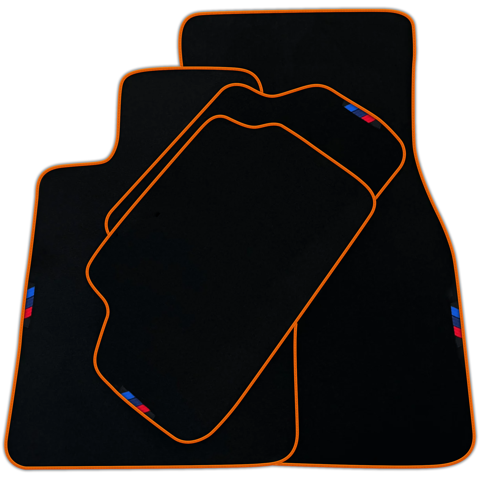 Black Floor Mats For BMW 7 Series F01 | Blue Trim AutoWin Brand | Various Trim Colors