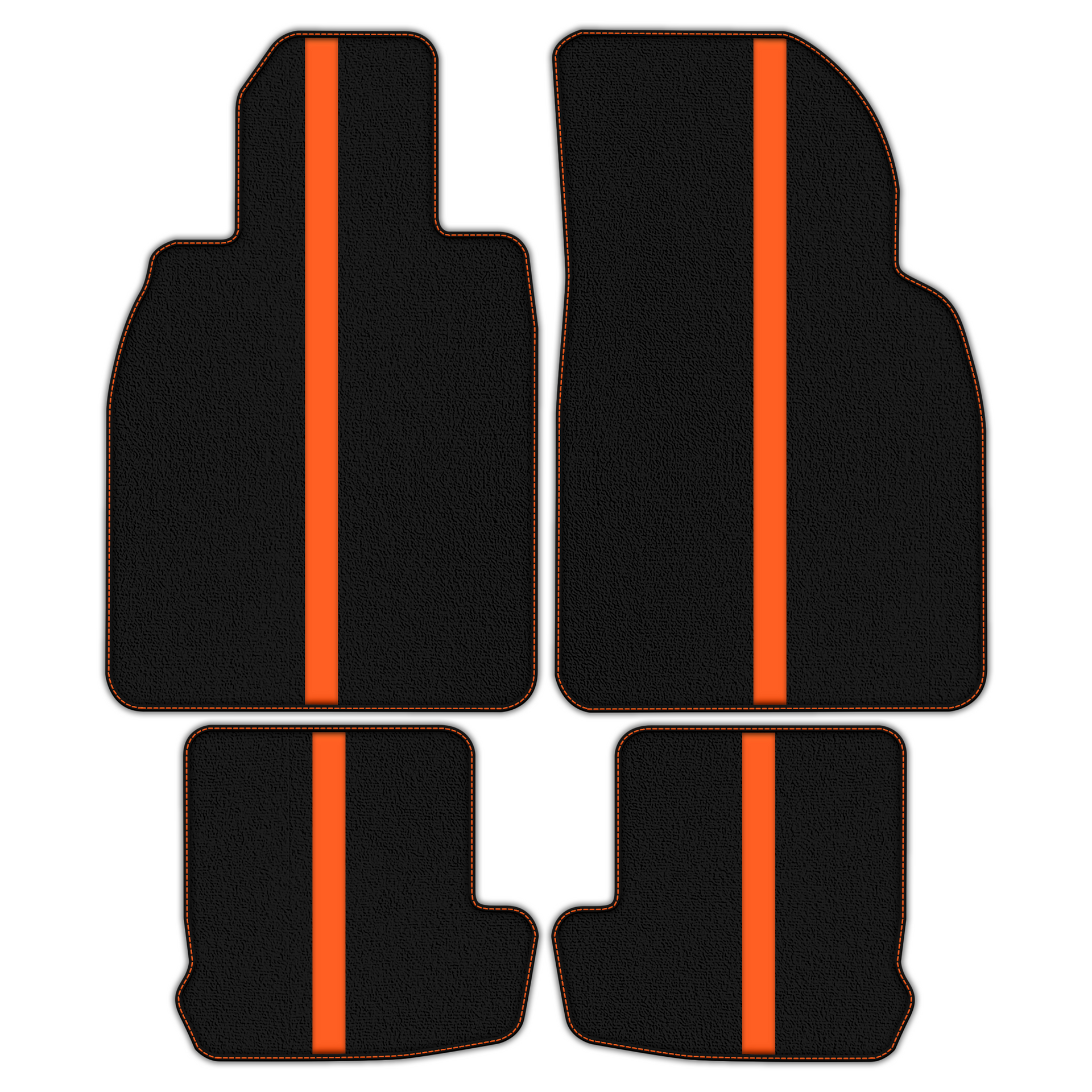 Black Floor Mats with Leather Line for Porsche Classic 911 - 991 (2012-2019) - Various Colors