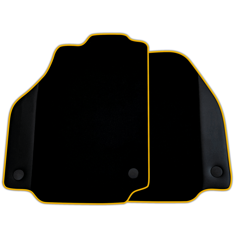 Custom Black Floor Mats for Ferrari F8 Spider (2019-2023) with Leather