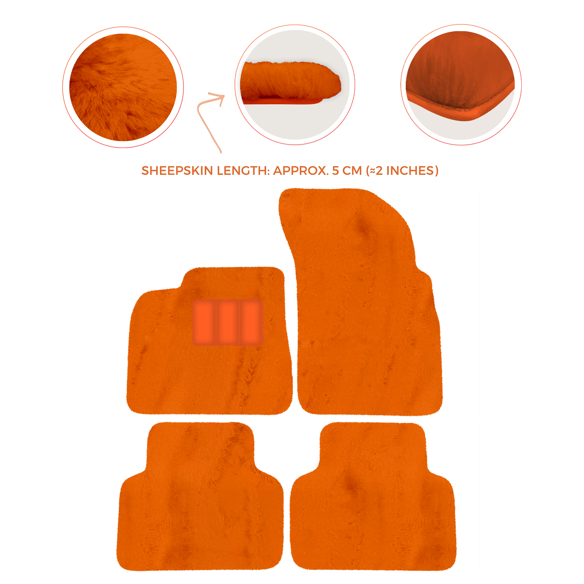 Premium Sheepskin Floor Mats for Lamborghini Countach 1974-1990