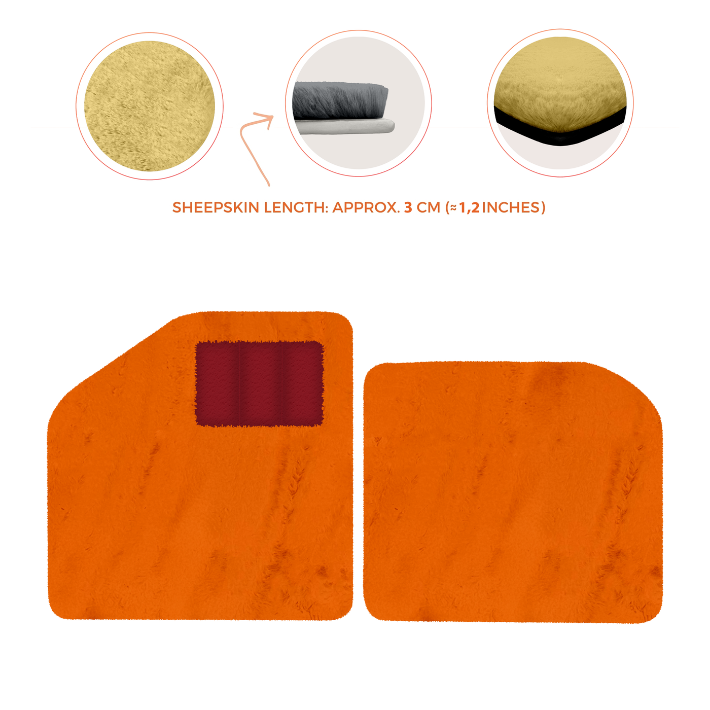 Sheepskin Floor Mats for Aston Martin Vulcan (2015-2016) Track Car - Luxury