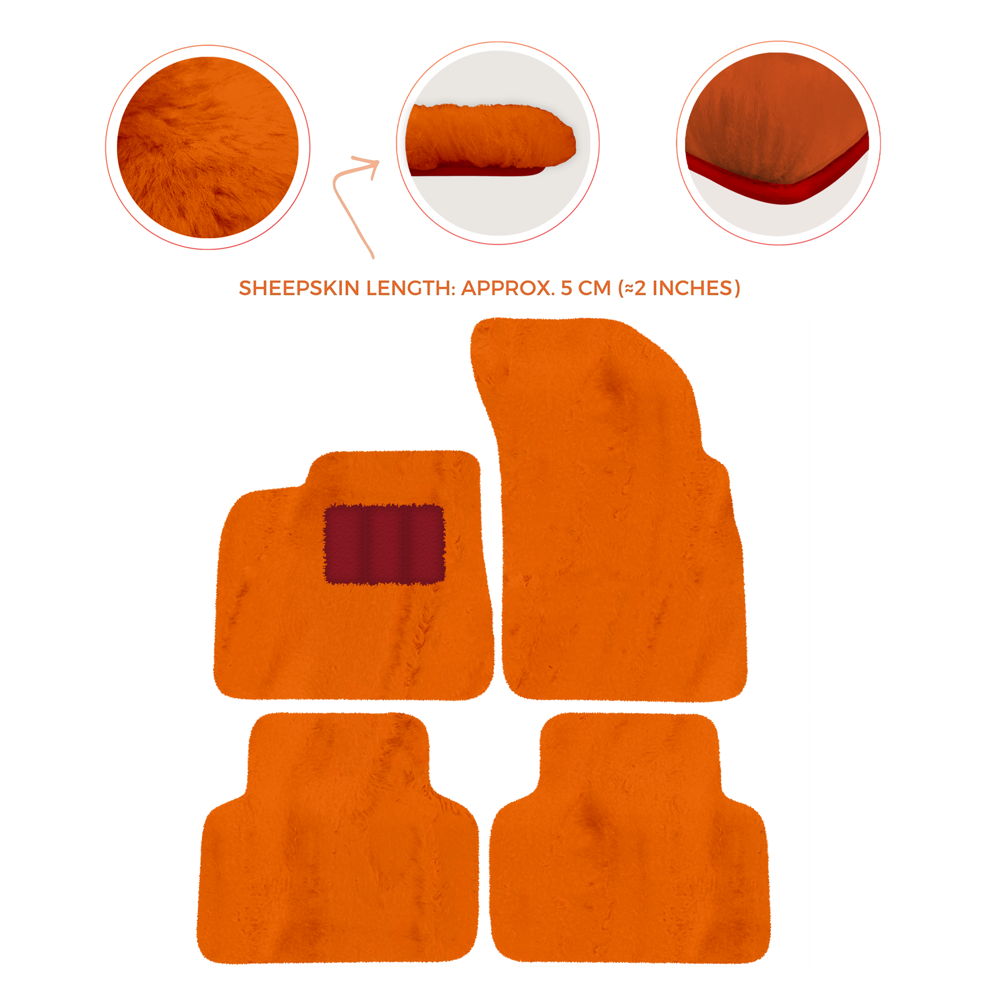 Premium Sheepskin Floor Mats for Lamborghini Countach 1974-1990