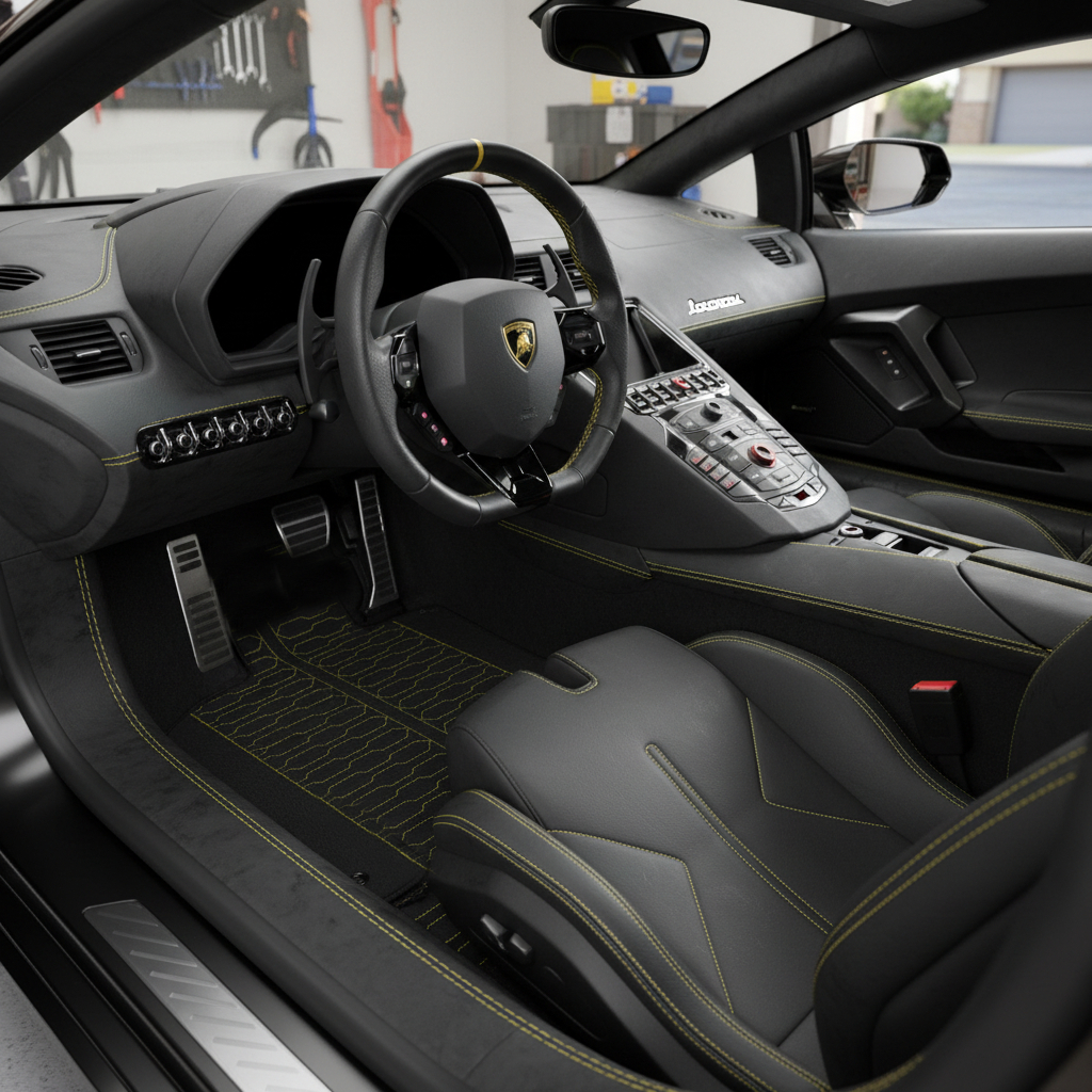 Interior look of floor mats for Lamborghini Aventador SV (2012-2022)