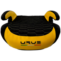 Black Alcantara Backless Car Seat for Kids with Yellow Leather | Lamborghini Urus