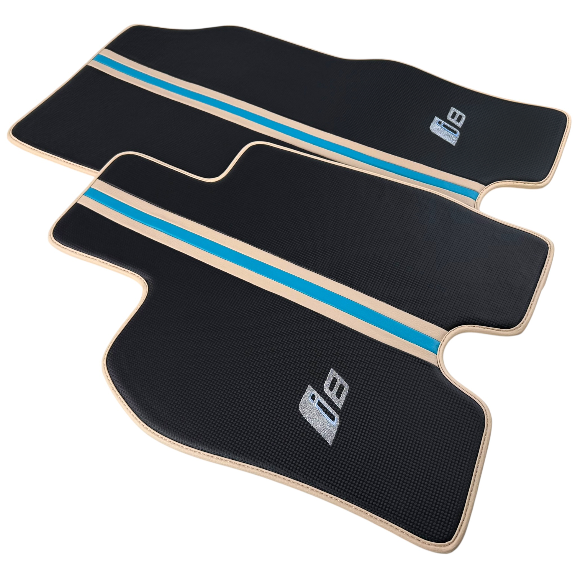 Weiße Leder-Fußmatten für BMW i8 Serie L12 L15 - AutoWin.EU