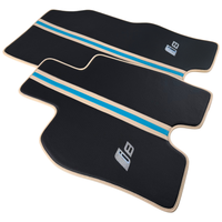 Fußmatten aus Carbonfaser für BMW i8 Serie L12 L15 | Cremefarbenes Leder