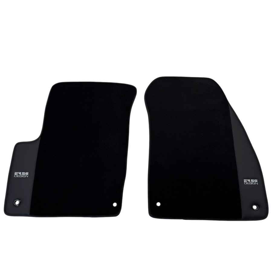 ER56 Design Black Floor Mats for Jeep WK2 (2011-2023) Single Fixation with Leather